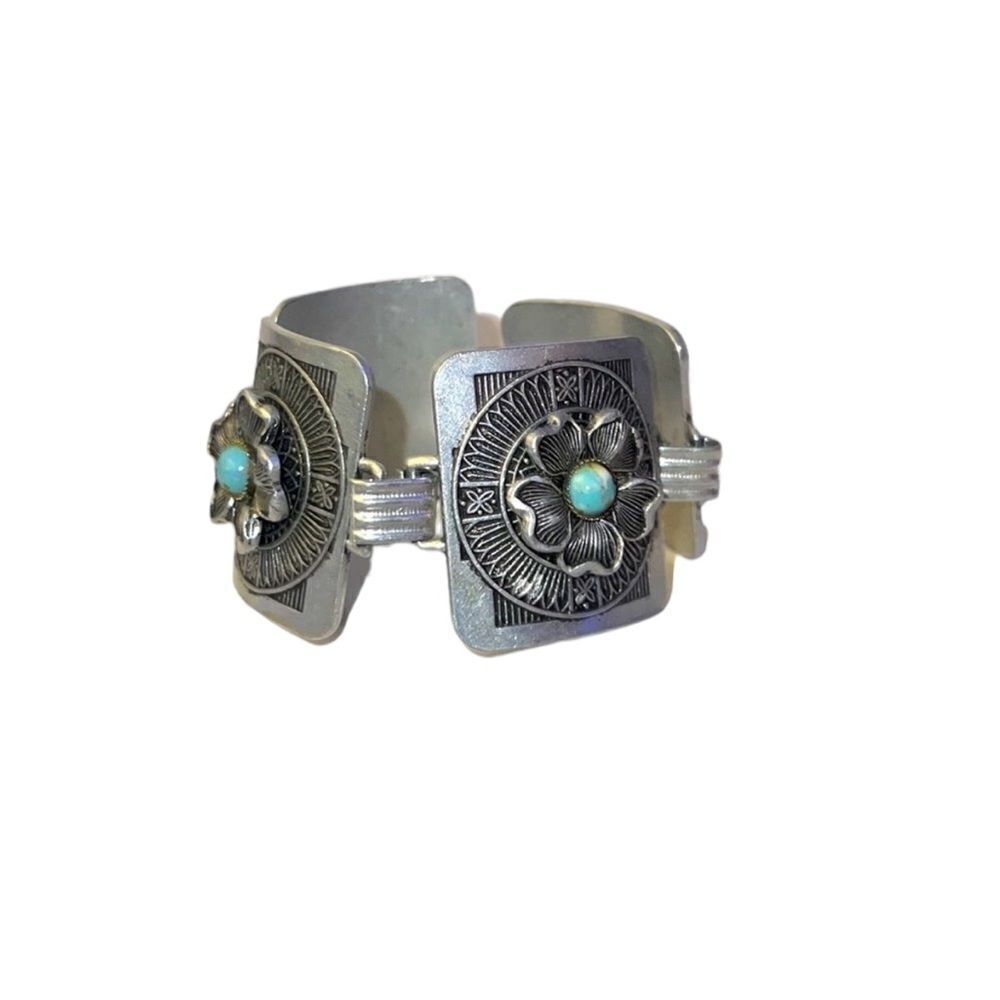 Silver and turquoise southwest style bracelet